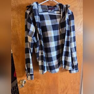 Aeropostale Black and White Checkered Shirt